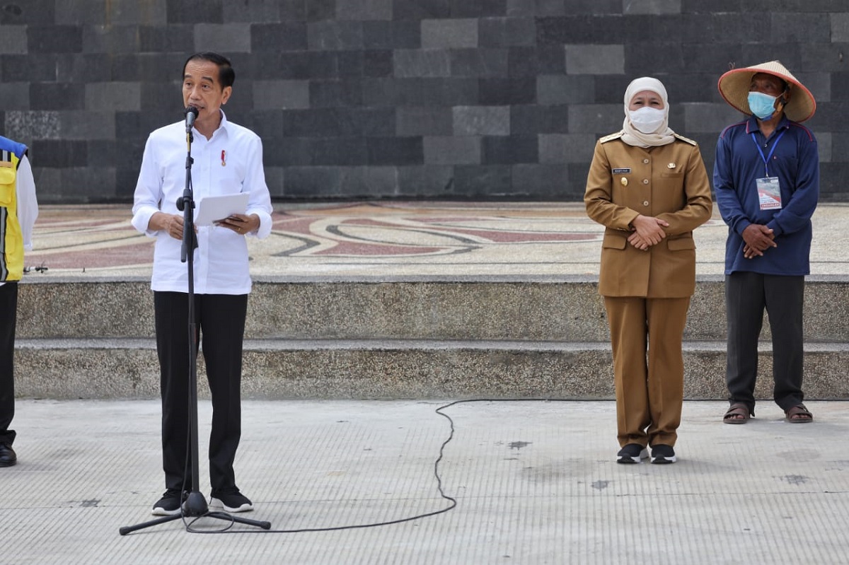 Presiden Jokowi Saat Meresmikan Bendungan Tugu di Trenggalek