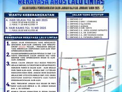 Catat, Ini Rekayasa Lalulintas Oleh Polres Jombang Saat Pemberangkatan Jamaah Haji