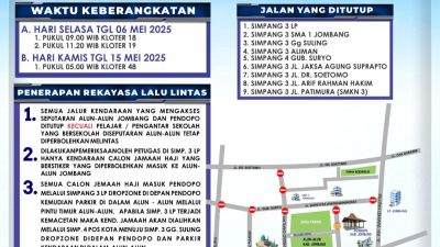 Catat, Ini Rekayasa Lalulintas Oleh Polres Jombang Saat Pemberangkatan Jamaah Haji