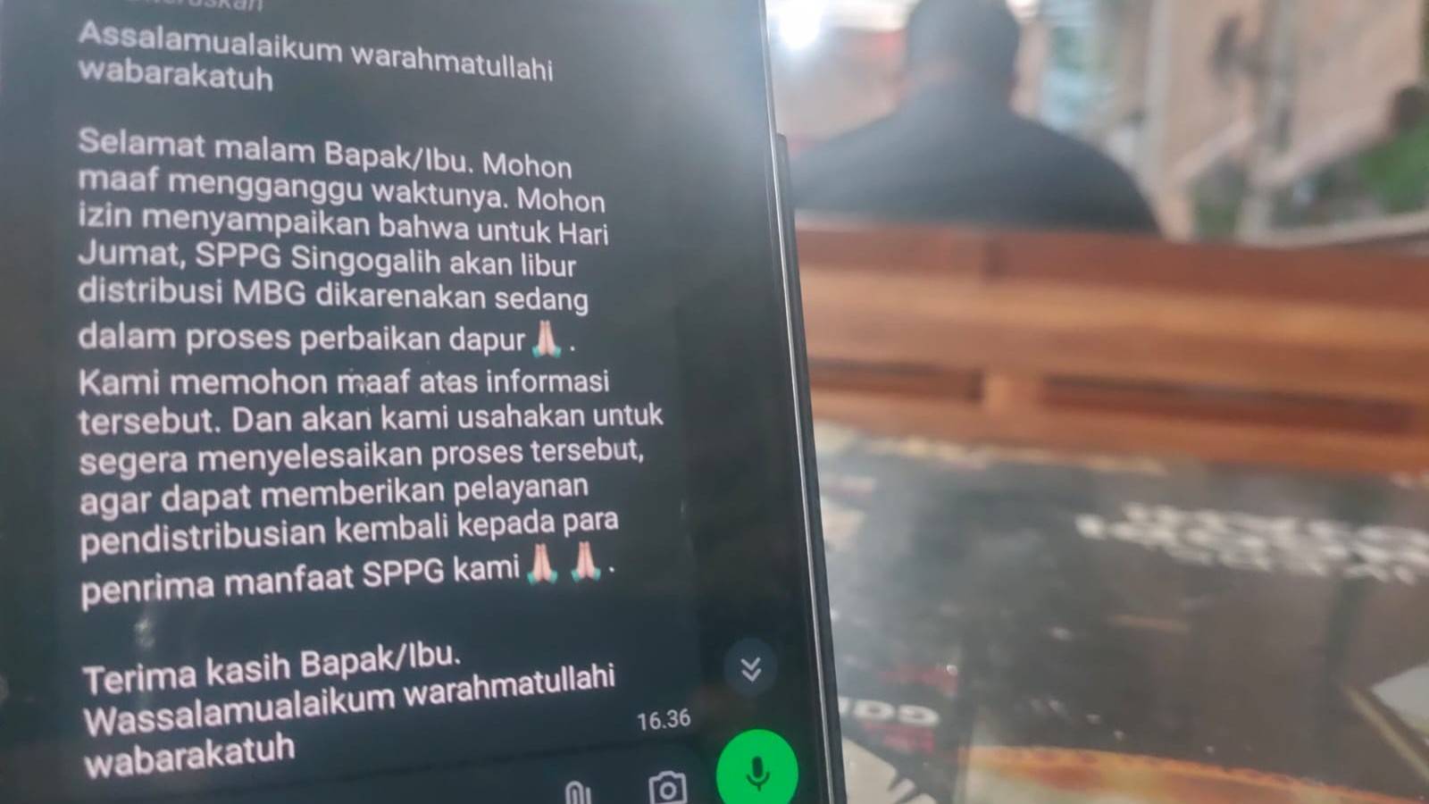 Pengumunan Penghentian Distrubusi MBG
