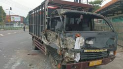 Kendaraan Truk yang terlibat kecelakaan di Miagan