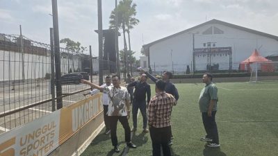 Pengecekan venue di Unggul Sport Center, Guna Turnamen Turnamen Mini Soccer